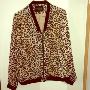 **NEVER WORN- leopard bomber jacket